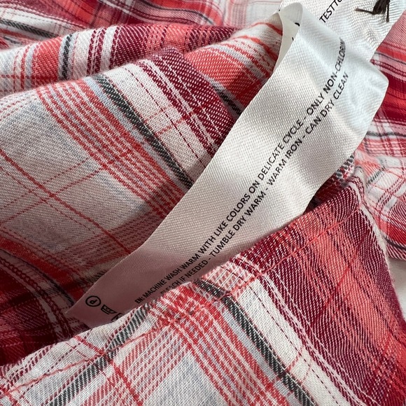 ARIAT Red White Real Long Sleeve Plaid Western Shirt XXL - Picture 8 of 16